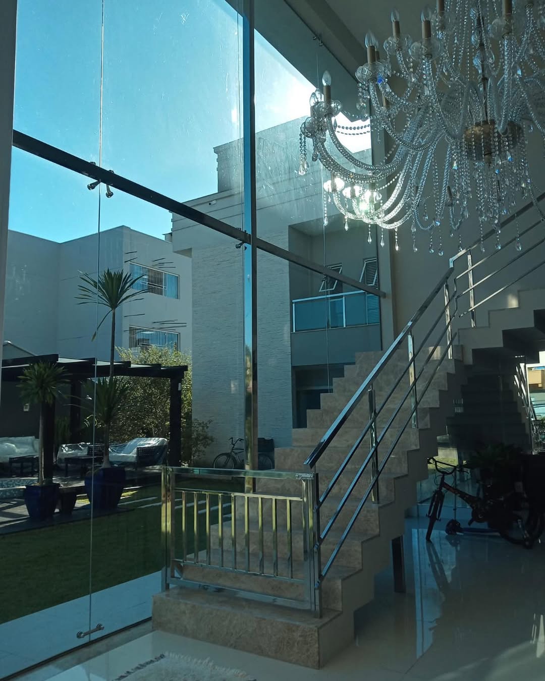 Estrutura em inox para escadaria
